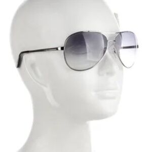 Tom Ford Charles TF35 Aviator Sunglasses Silver w/Grey Lenses